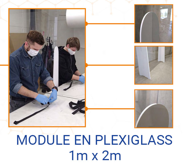 Module de 1m de large par 2m de haut pour l'industrie et l'accueild du public 
